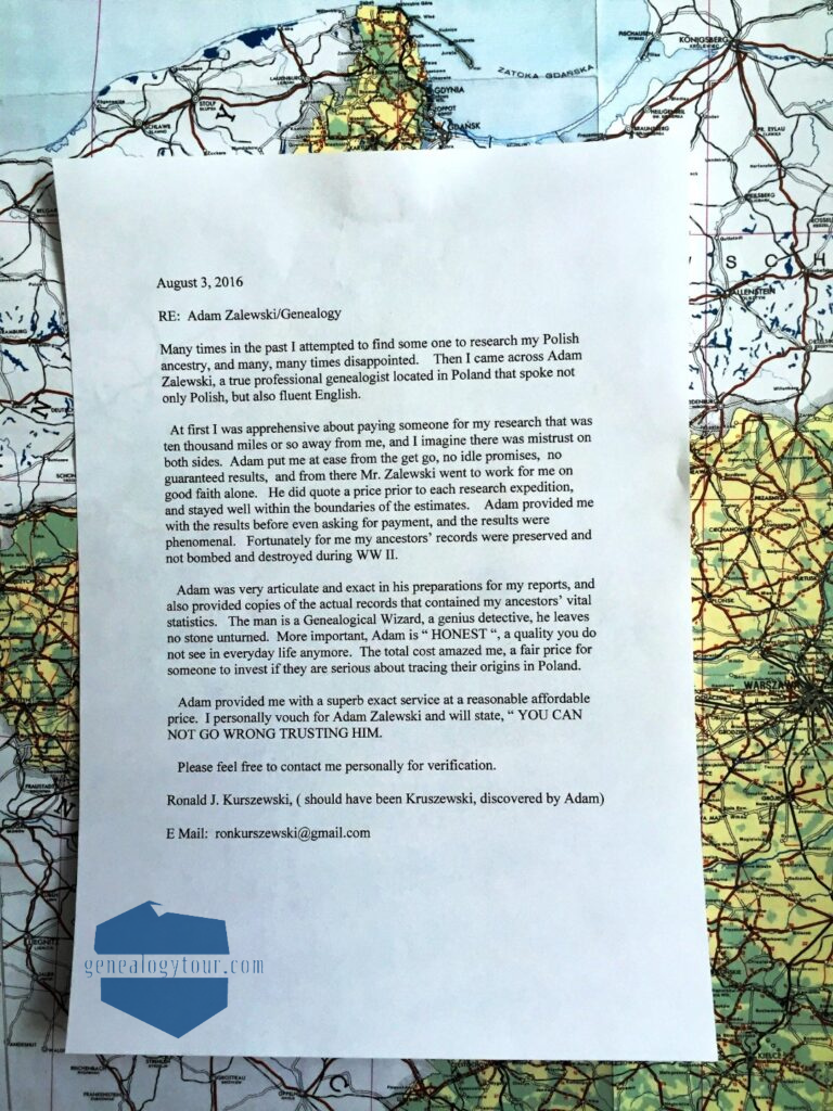 genealogy service reference, email, Polish ancestry