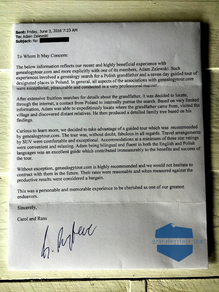 email, recommendation, genealogy search, help with looking for Polish family